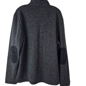 Nicoby Men's 1/4 Zip Pullover Sweater‎ XL Heather Gray Elbow Patch Casual
